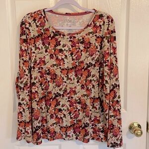 Croft & Barrow Long sleeve Floral Top, Size PXXL